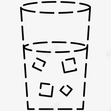 冷饮冷饮冷水饮料虚线图标图标