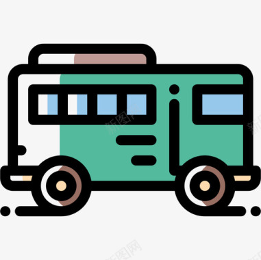 巴士城市元素41颜色省略图标图标