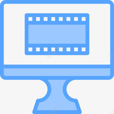 电影电脑显示屏4蓝色图标图标