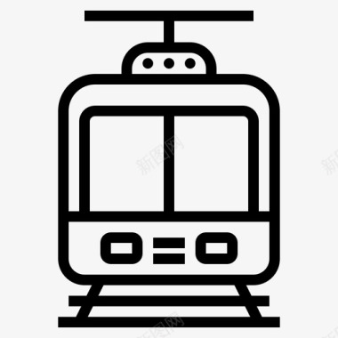 火车城市元素50直线图标图标