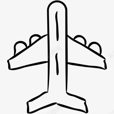 飞机机场手绘图标图标