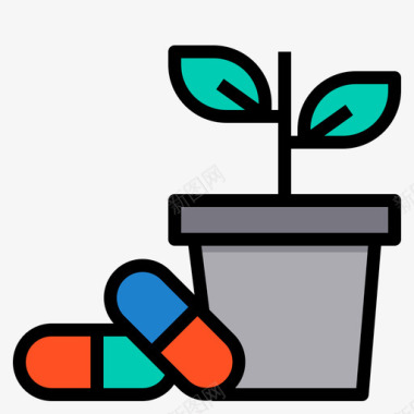 细腻颜色替代药物药房38线性颜色图标图标