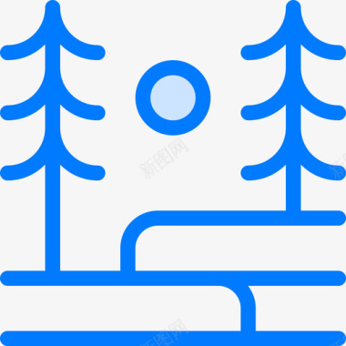 景观滑雪板2蓝色图标图标