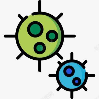 细菌细菌治疗13线颜色图标图标