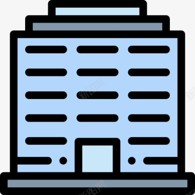 公共标识红大学公共服务线性颜色图标图标