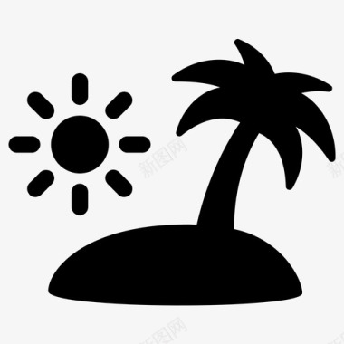 热带假日岛屿图标图标