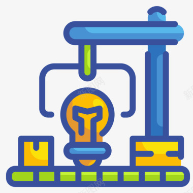 机械臂商业创新线条色彩图标图标