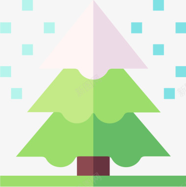 松树冬季36平坦图标图标