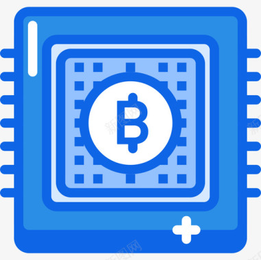 加密货币Cpu加密4蓝色图标图标