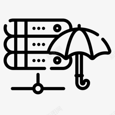 云服务器服务器网络托管36线性图标图标