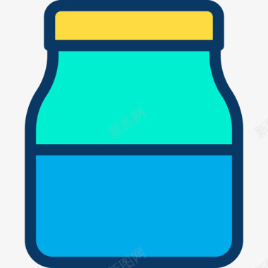瓶瓶厨房50线性颜色图标图标