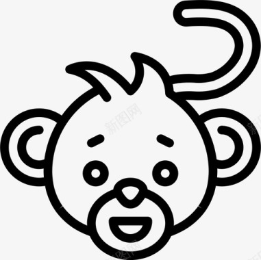猴子可爱的图标2直线图标