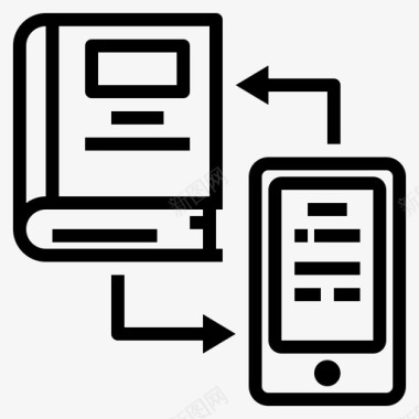 天翼手机标志书和智能手机教育知识图标图标