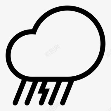 大雨和雷云天气图标设置图标