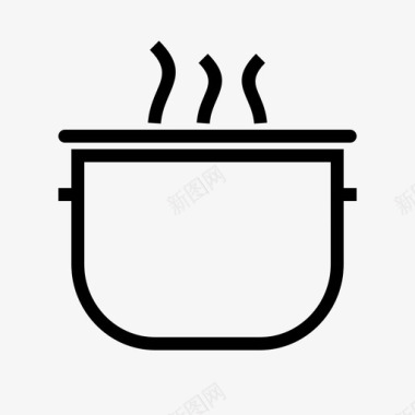 平底锅烹饪锅煮沸砂锅图标图标