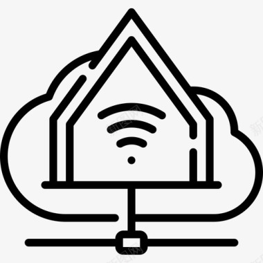 云服务器云存储domotics21线性图标图标