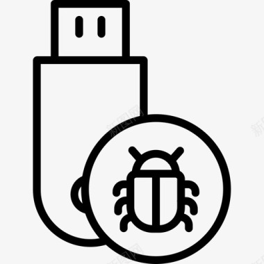 公共标识安全Pendrive网络安全8线性图标图标