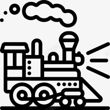 火车蒸汽朋克直线型图标图标