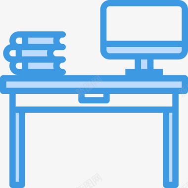 书桌教育216蓝色图标图标