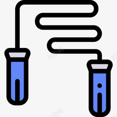 跳绳跳绳活跃的生活方式16线性颜色图标图标