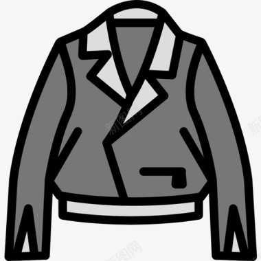 时尚的夹克时尚4线性颜色图标图标