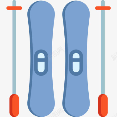 礼物冬季斯基伊43号冬季平坦图标图标