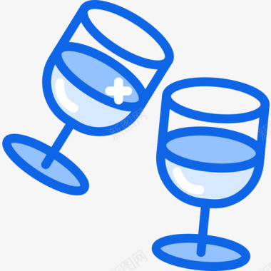 葡萄酒61号餐厅蓝色图标图标