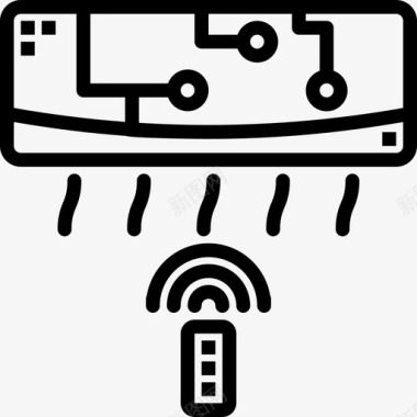 空调遥控器空调智能家居33线性图标图标