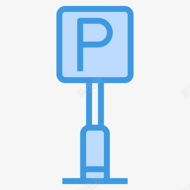 停车场城市元素48蓝色图标图标