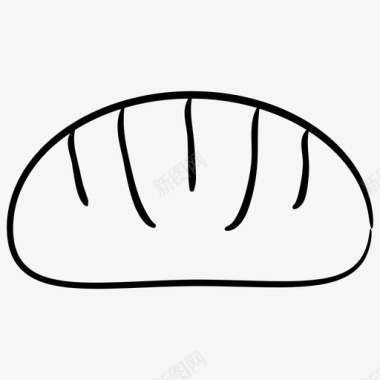 面包法式面包食物手绘图标图标