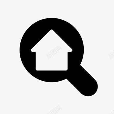 房子主页免抠png搜索主页房子放大镜图标图标