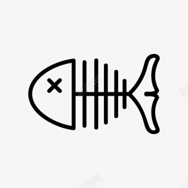 鱼骨鱼刺垃圾图标图标