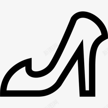 鞋子晚装直线型图标图标