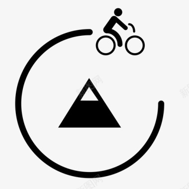 自行车山自行车自然图标图标