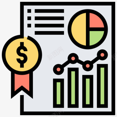 报告年终总结报告投资38线性颜色图标图标