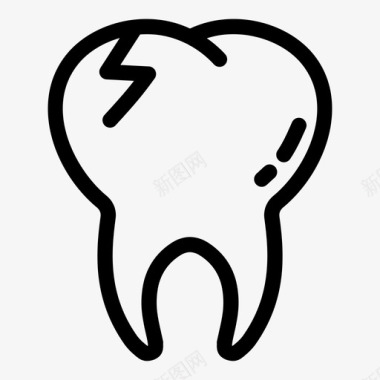 龋齿蛀牙牙图标图标