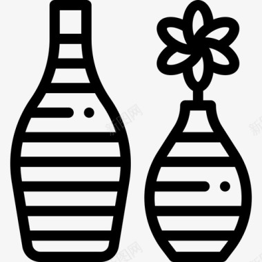 花瓶手工艺品5线状图标图标