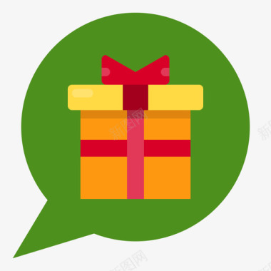 礼物盒留言礼物24扁平图标图标
