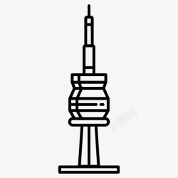 CN塔多伦多加拿大cn塔图标高清图片