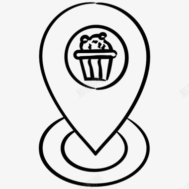 糕点店咖啡店手绘图标图标
