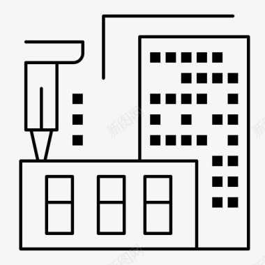 3d建筑制造图标图标