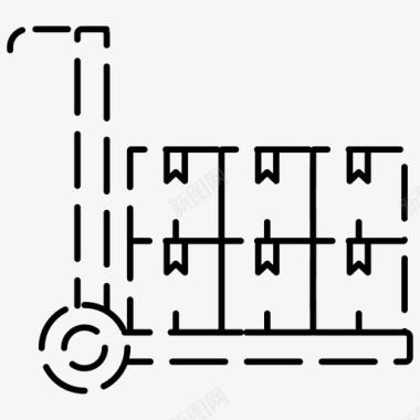 手推车箱子包裹图标图标