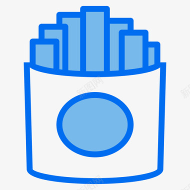 150薯条食物150蓝色图标图标