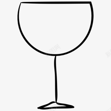 手绘水獭杯子葡萄酒餐厅手绘图标图标