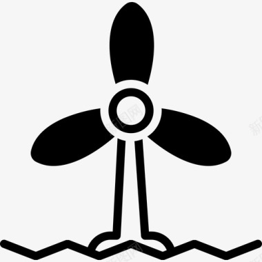 风力涡轮机发电机技术图标图标