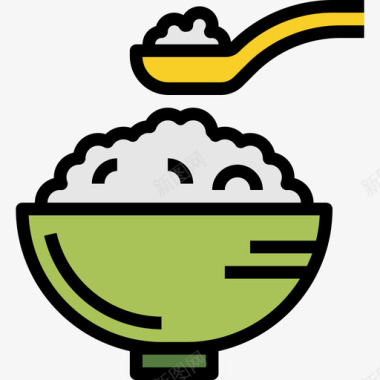 大米食品125原色图标图标