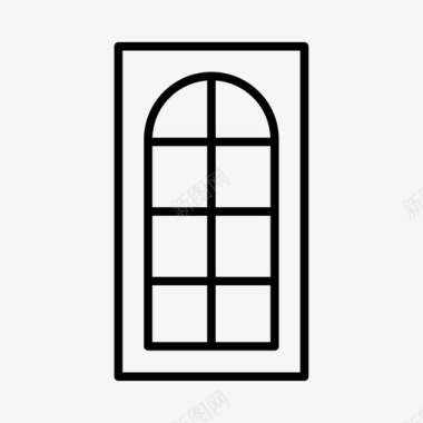 窗户古董拱形窗户图标图标