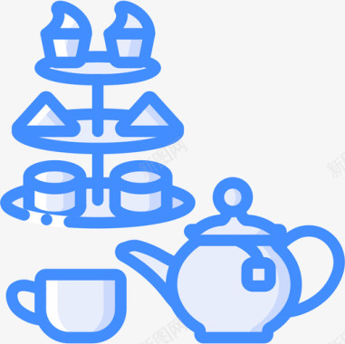 茶点时间英国3蓝色图标图标
