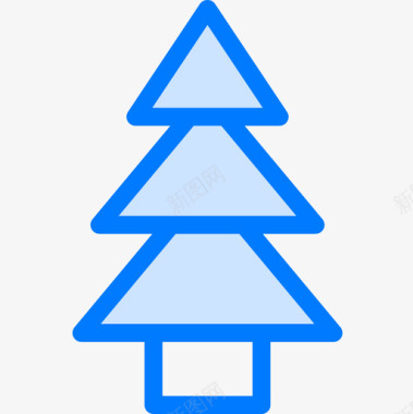 圣诞树圣诞色系蓝色图标图标