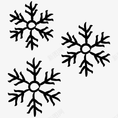 雪花雪花冬天雪花手绘图标图标
